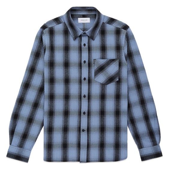 Ovadia & Sons Button Down Flannel Shirt long sleeve plaid windowpane sweater - Picture 8 of 8